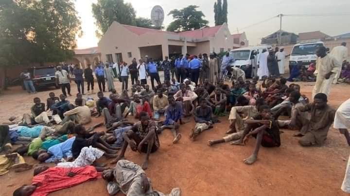 Some of the 187 victims rescued by the police