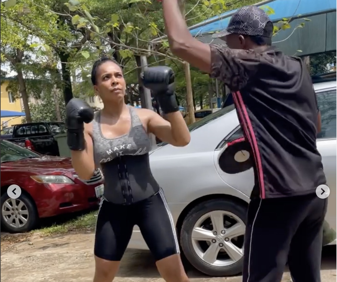 TBoss takes her boxing serious. Don't try her
