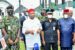 Hope Uzodimma (2nd left), Brigade Commander, Brig Gen RT Utsaha (left), CP Rabiu Hussienni (2nd right), Gen Anthony Egwuagu (right)
