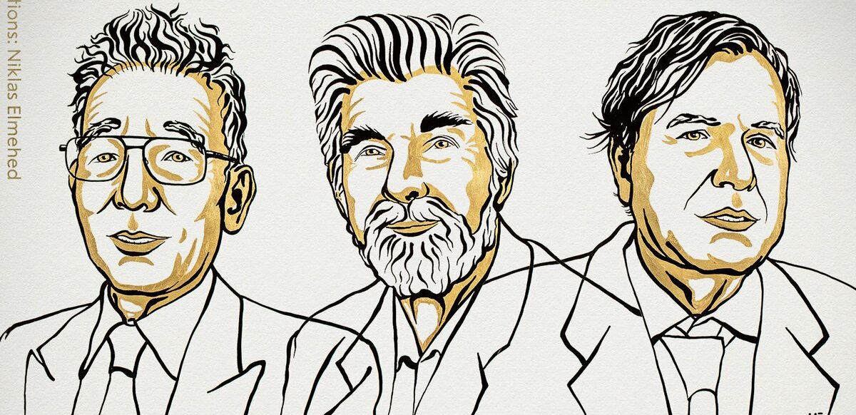 L-R Syukuro Manabe, Klaus Hasselmann and Giorgio Parisi