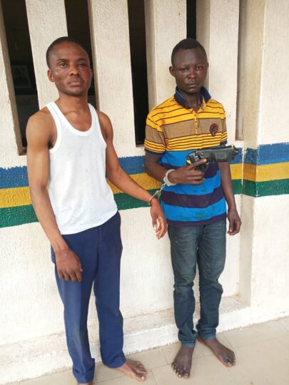 Olagoke Dare and Idowu Tunde arrested over robbery of  N3 million by the police in Ogun