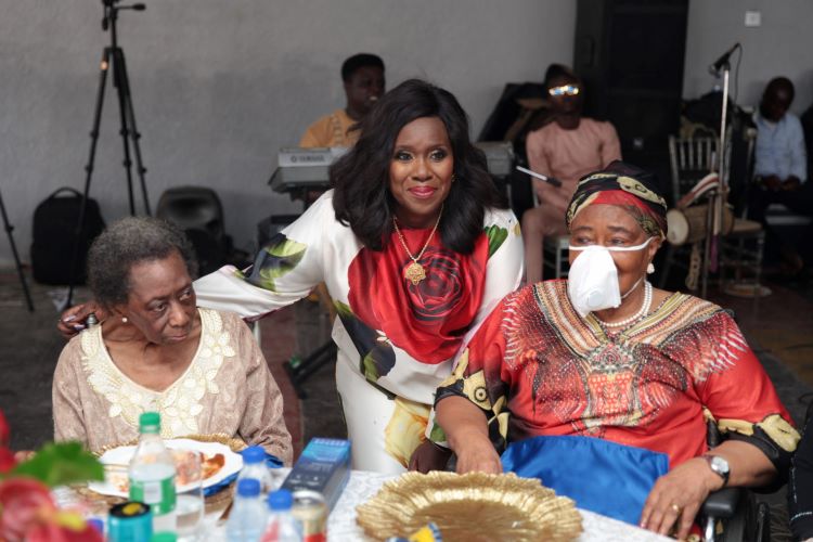 Mrs Remi Bucknor and Mrs Iyabo Forsyithe with the celebrant