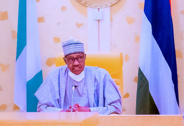 PRESIDENT BUHARI GREETS SOUTH-SOUTH LEADER, SIR CELESTINE TAWO AT 80