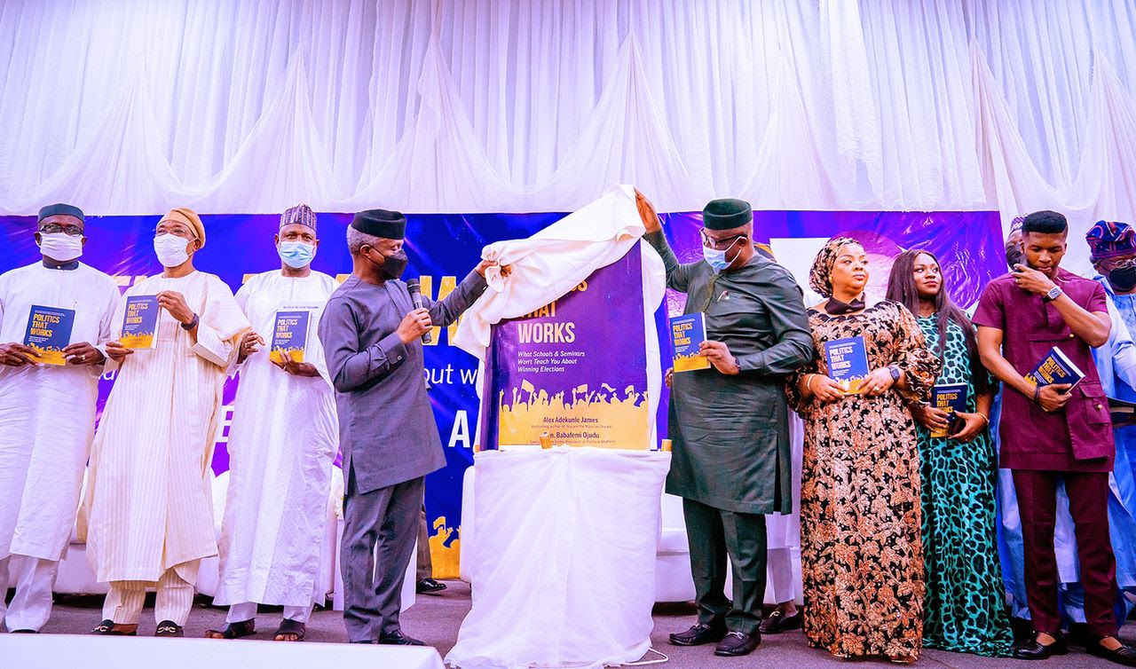 Vice President Yemi Osinbajo, SAN, attends the Book Launch; Politics That Works, authored by Senator Babafemi Ojudu and Adekunle James at the NAF Centre in Kado, Abuja. 4th October, 2021. Photo: Tolani Alli