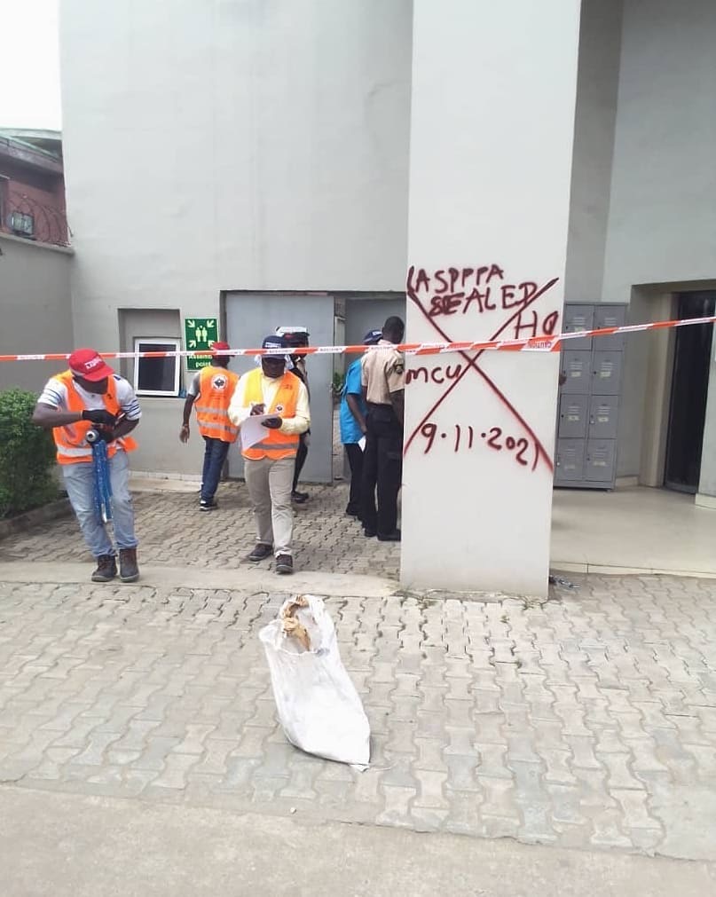 One of the sealed buildings by LASPPPA officers