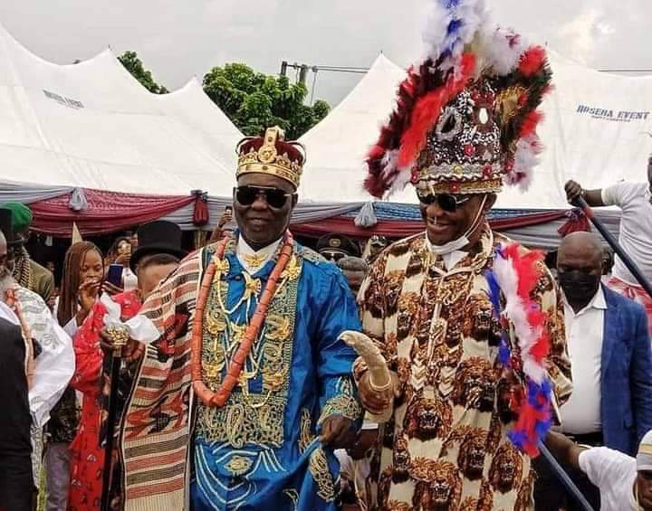 Wike being conferred chieftaincy title of se-Taribo