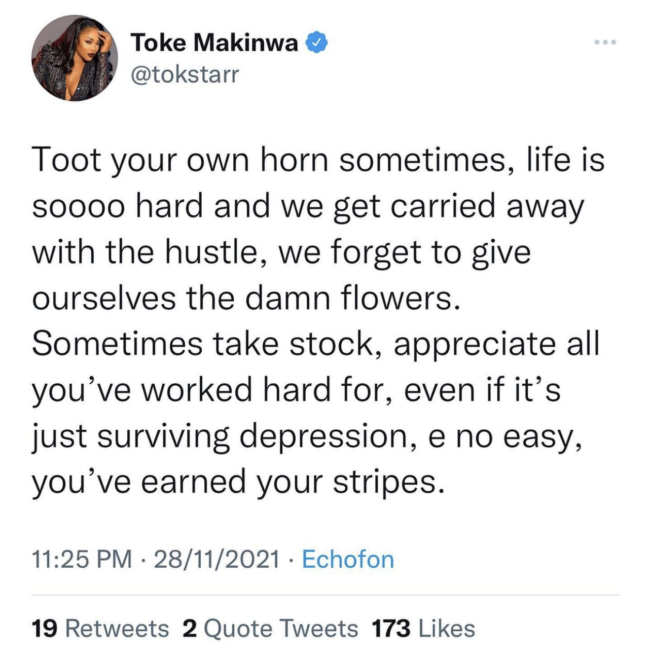 Toke Makinwa brags about achievements  %Post Title