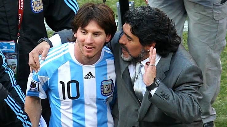 Lionel Messi and Diego Maradona