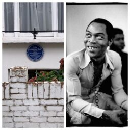 Fela and the blue plaque on his house in Shepherd’s Bush London