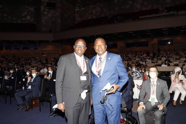 AIG Garba Baba Umar, left and another delegate at Interpol meeting
