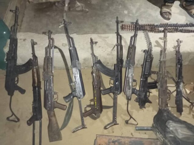 AK 47 rifles recovered from terrorists in Gajiram