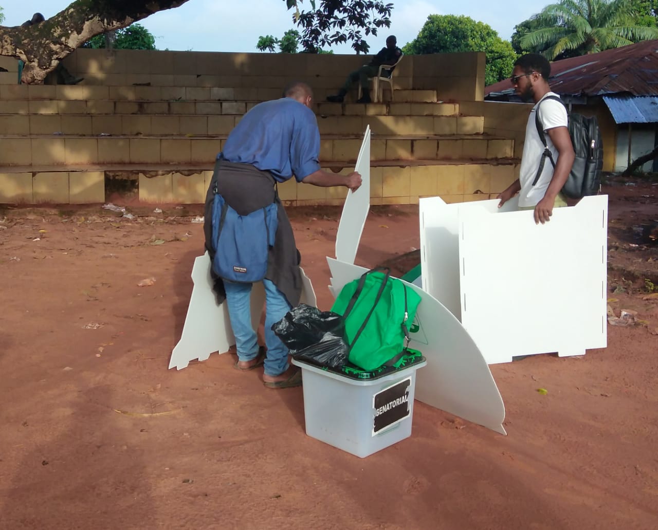 INEC official setting up their table