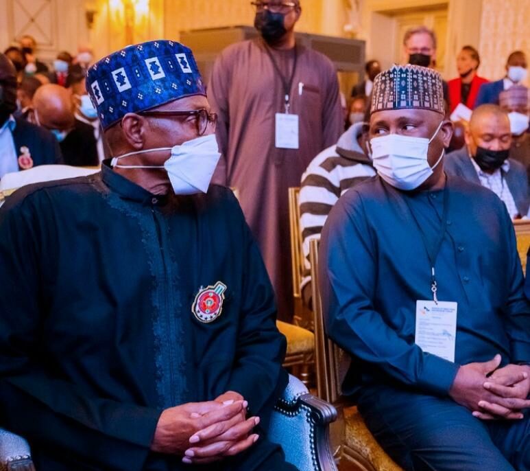 Buhari and Abdul Samad Rabiu in Paris