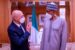 Buhari with the Chief Executive Officer of Total, Patrick Pouyanne