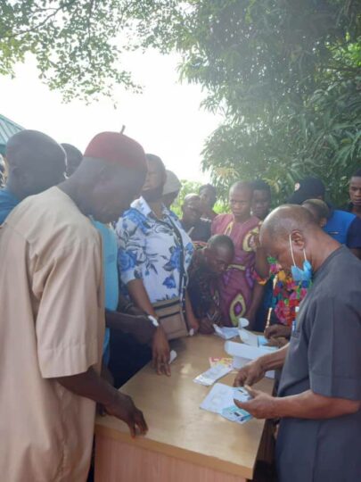 Collection of PVCs at INEC office in Anambra East LGA