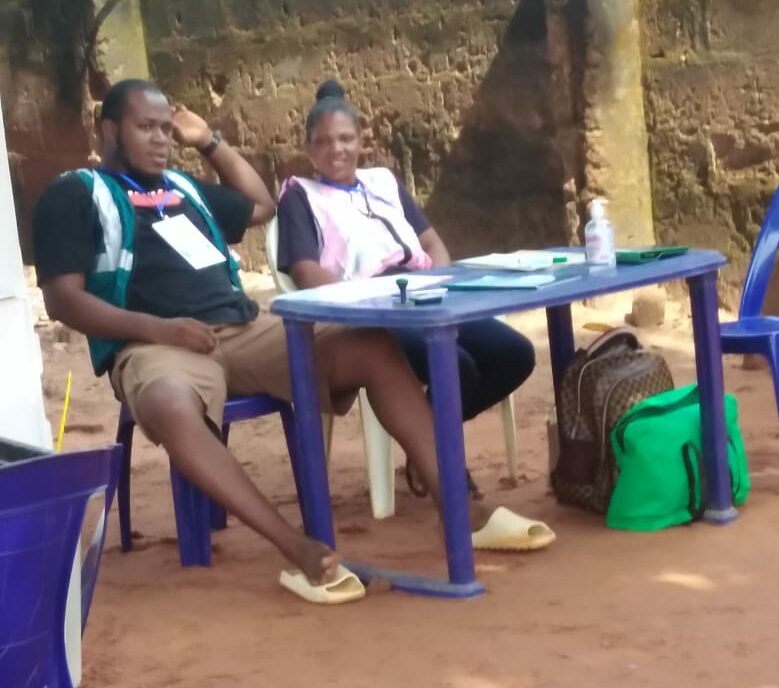 INEC staff waiting for voters to turn up