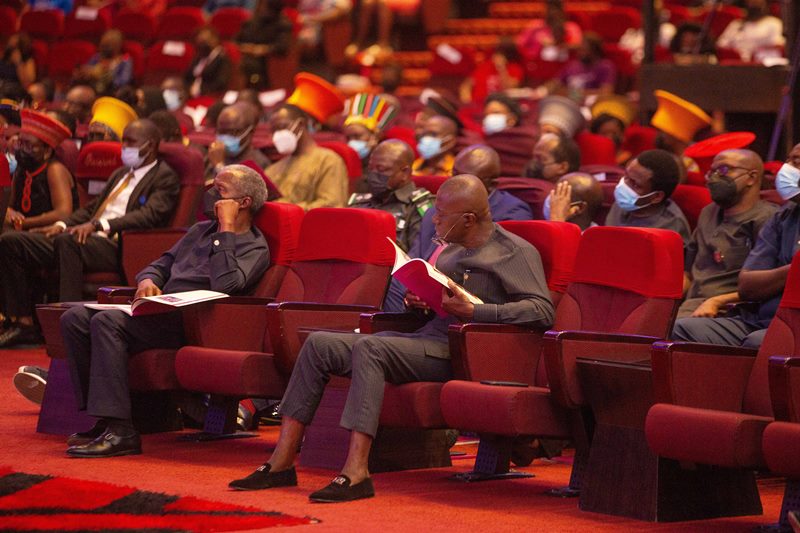 Osinbajo and Sanwo-Olu at the event