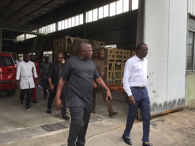 Innocent Chukwuma during tour of the factory