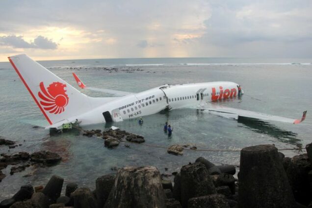 Just an illustration: a plane crashing into sea