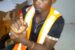 Iboko Kenneth, a member of Ebonyi Ministry of Capital City Development taskforce showing part of his finger bitten off by a driver in a bid to escape arrest.
