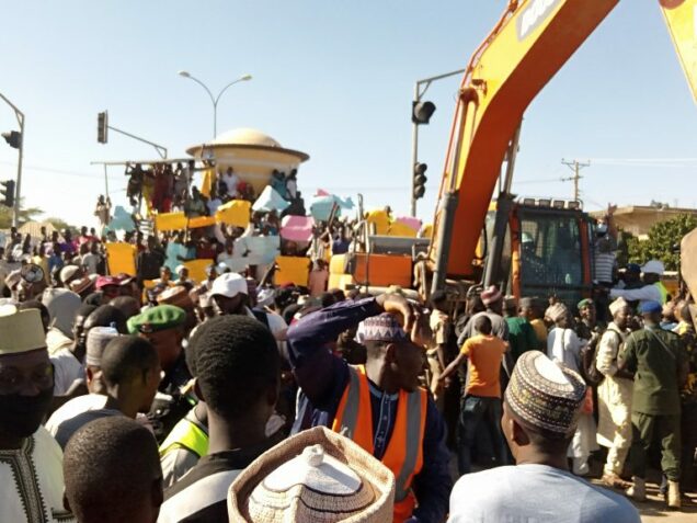 Gov. Aminu Masari flags off the construction of Kofar Kaura and Kofar Kwaya interchange bridges in Katsina