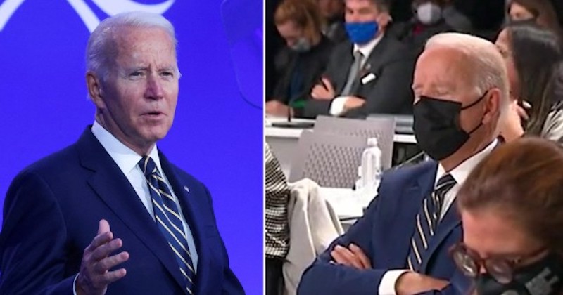 Biden caught dozing off at COP26