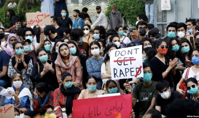 Protest against rape in Karachi Pakistan in 2020