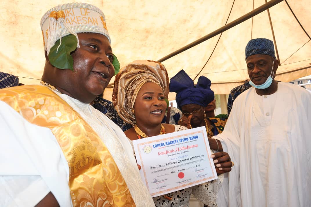 A former member of House of Representatives, Oladipupo Adebutu, Adebutu during his Installation as the Seriki of Iperuland