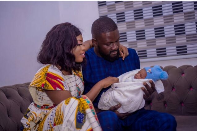Steve Ayika and his wife, Jennifer and their son in 2019