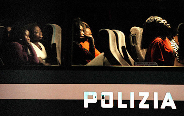 The Nigerian girls being forced into prostitution in Italy. Napoli Police Photo