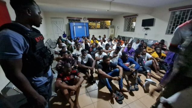 The suspected Yahoo Yahoo Boys arrested at Conference Hotel Abeokuta