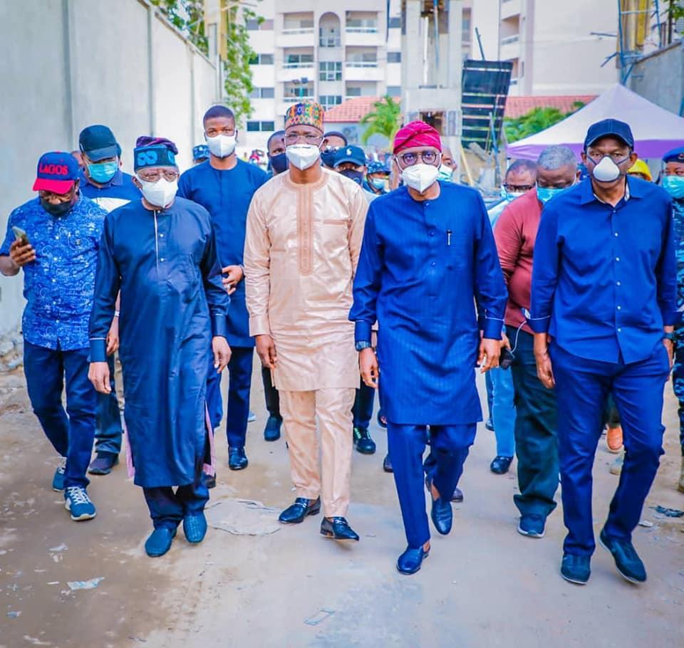 Tinubu, Gov. Sule and Gov. Sanwo-Olu at the site