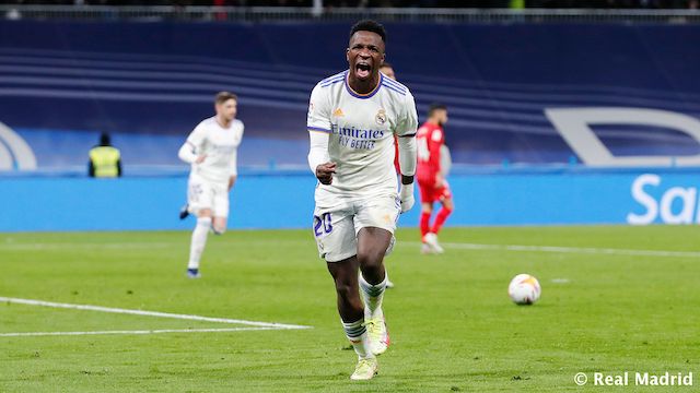 Vinicius after the stunning winner for Madrid