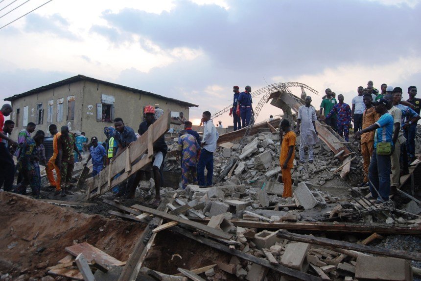 Scene of Badagry building collapse