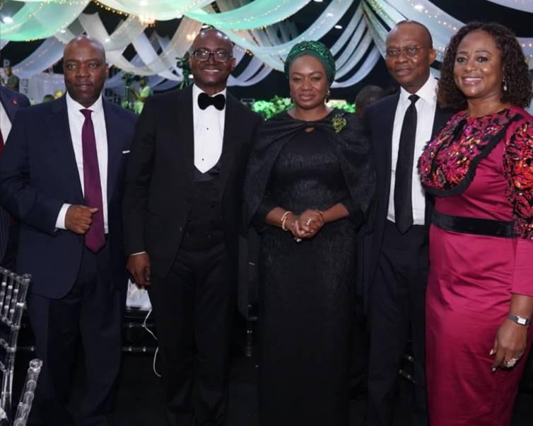 Left: Managing Director/Regional Executive, Ecobank Nigeria, Patrick Akinwuntan; Managing Director, Wema Bank, Ademola Adebise; Deputy Governor, Financial Systems Stability, Central Bank of Nigeria (CBN), Mrs. Aishah Ahmad; Managing Director, United Bank for Africa (UBA), Kennedy Uzoka and Managing Director/Chief Executive Officer, Financial Institutions Training Centre (FITC), Chizor Malize at the Chartered Institute of Bankers of Nigeria (CIBN) 2021 Dinner held in Lagos at the weekend