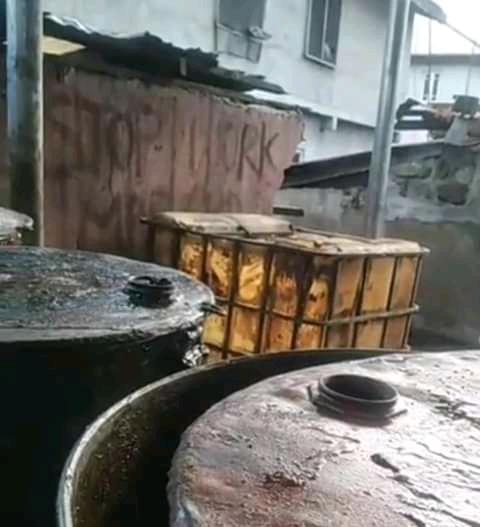 The drums being used for the production of the fake lubricants