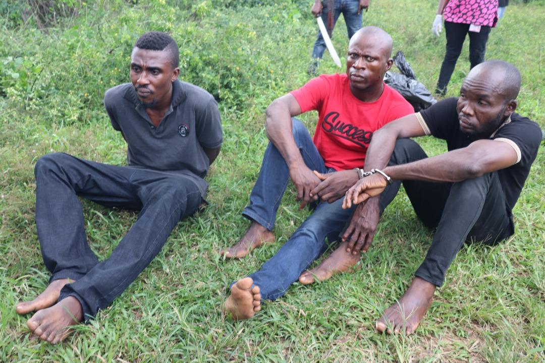 Frank Ishie,the gang leader, Iwuji Reginald, the second in command and Gomba Okparaji,who facilitated the kidnap of a retired Army Captain, Godfrey Zwallmark,
