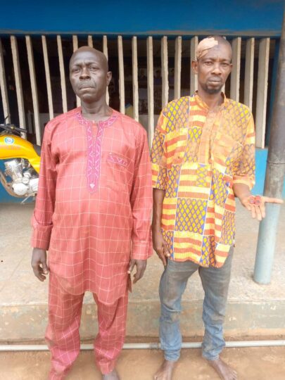Two suspected land grabbers Olaolu Fashina, and Akinshola Oluwasanmi have been arrested by the police in Ogun for invading Idiagbon community in Ado-Odo, Ota local government area of the state while armed with dangerous weapons.