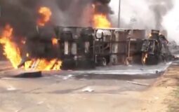 the exploded petrol tanker in Abeokuta