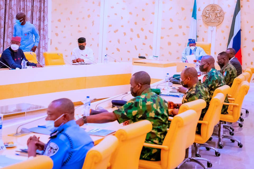 The president presides over security council meeting