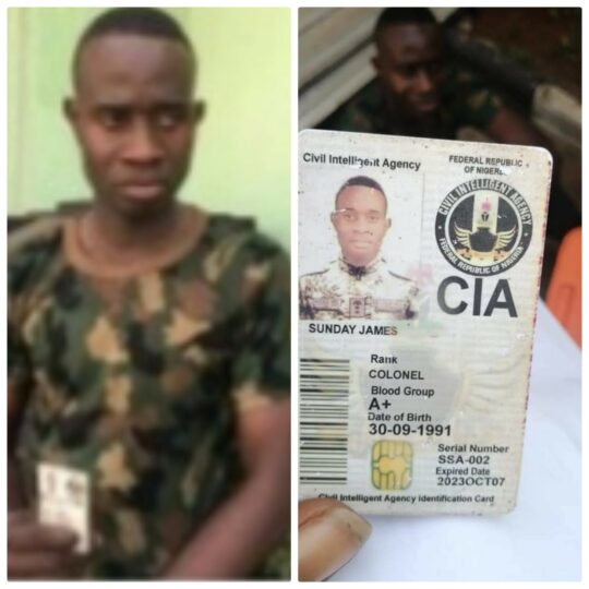 Sunday James; arrested for parading himself as an officer of the Nigerian Army