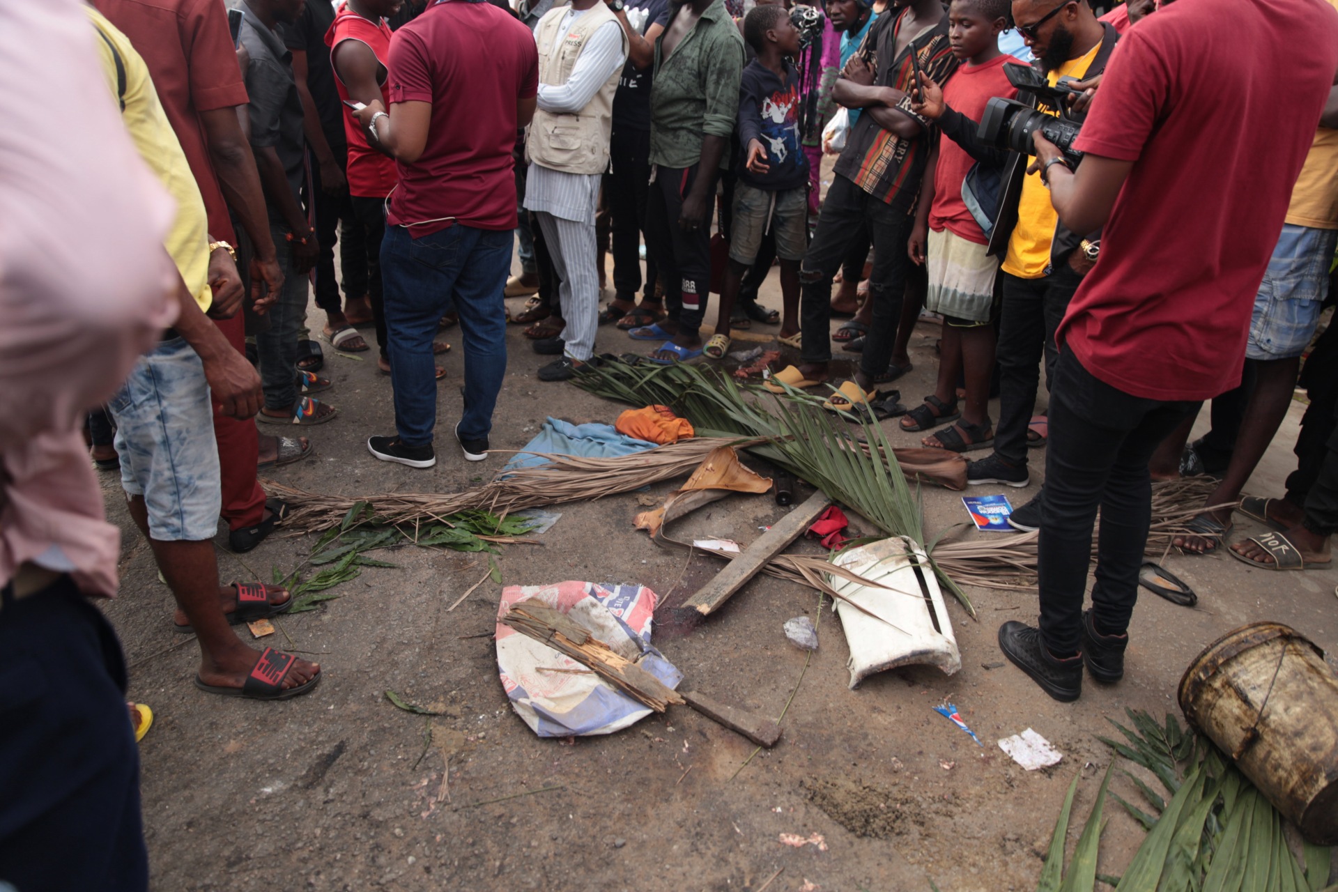 Scene of the accident at Omole Grammar school