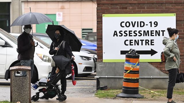 A covid-19 testing centre in Canada