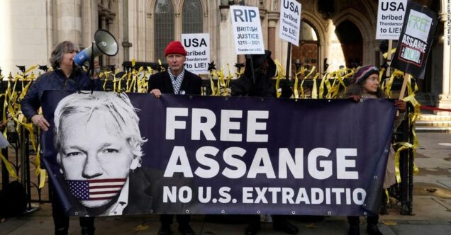 Assange supporters in London today