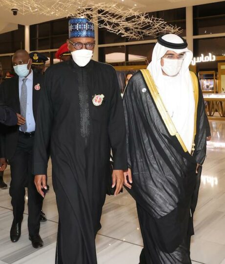 Buhari with UAE ambassador Dr Fahad Obaid Al Taffaq