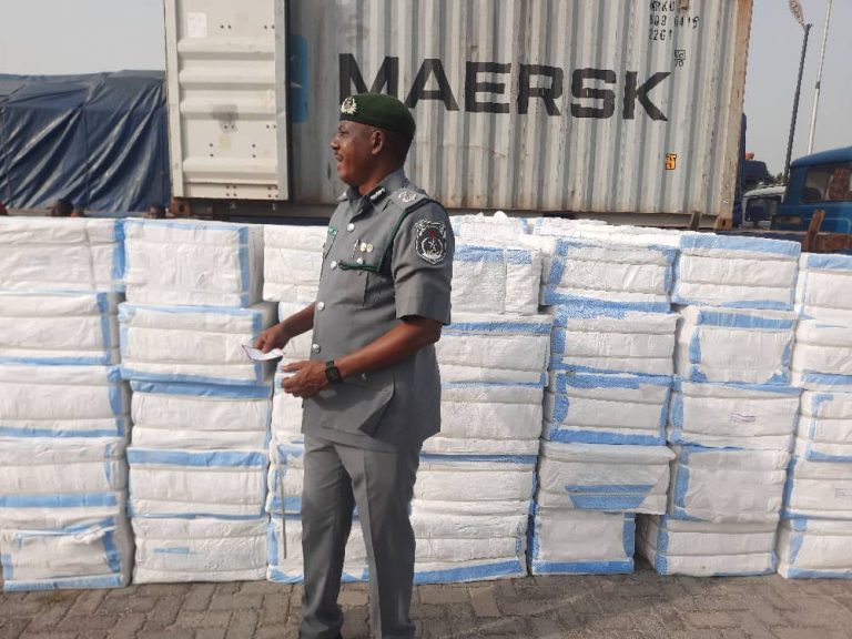 Customs Area Controller, Comptroller Bello Jibo with the tramadol in diapers cargo