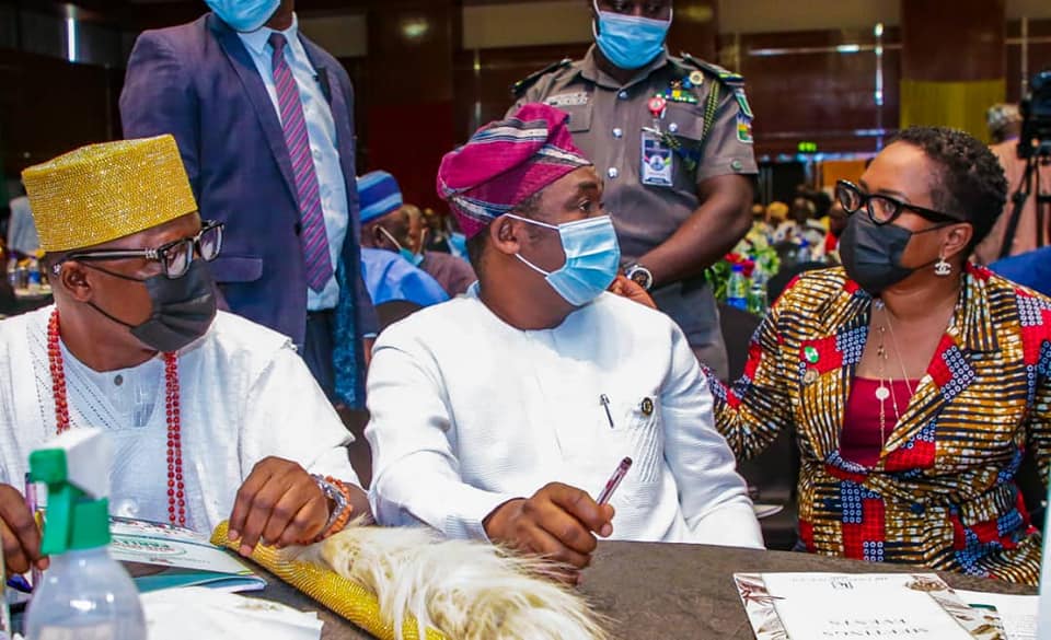 Deputy Governor Obafemi Hamzat, middle at the Inter-Faith Parley in Lagos