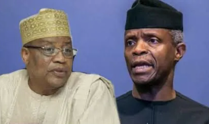Ex-military president Ibrahim Babangida and VP Yemi Osinbajo