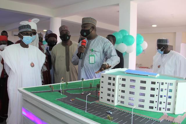 FCT Minister Bello checks the prototype of the office complex