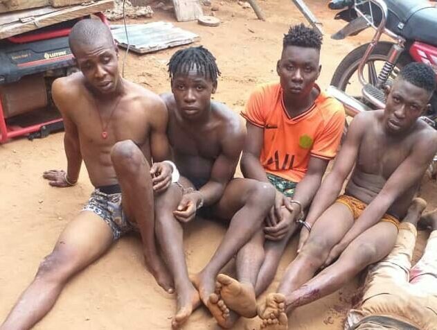 The arrested robbery suspects in Anambra